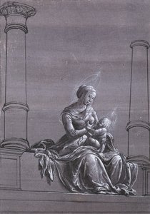 Virgen y Niño Entre Columnas de Hans Holbein der Jüngere